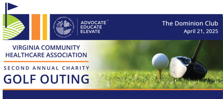 Decorative graphic promoting VCHA's charity golf outing.
