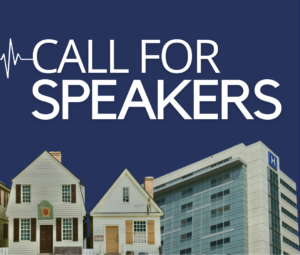 Graphic with the text Call For Speakers