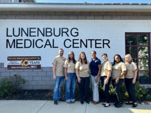 Adrienne and Southern Dominion Health System staff outside their Lunenburg clinic.