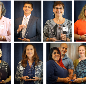 a photo collage of award winners